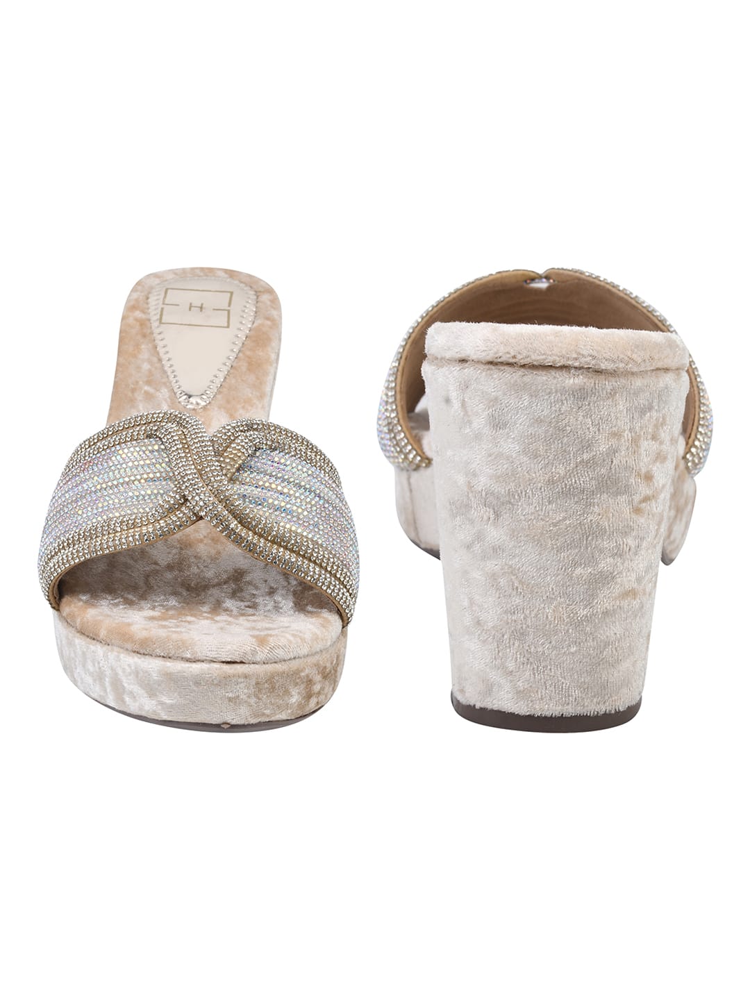 Luxury Golden Rhinestone Heels for Women | Classic Heels | Elegant Bridal, Wedding & Party Wear