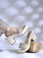 Luxury Golden Rhinestone Heels for Women | Classic Heels | Elegant Bridal, Wedding & Party Wear