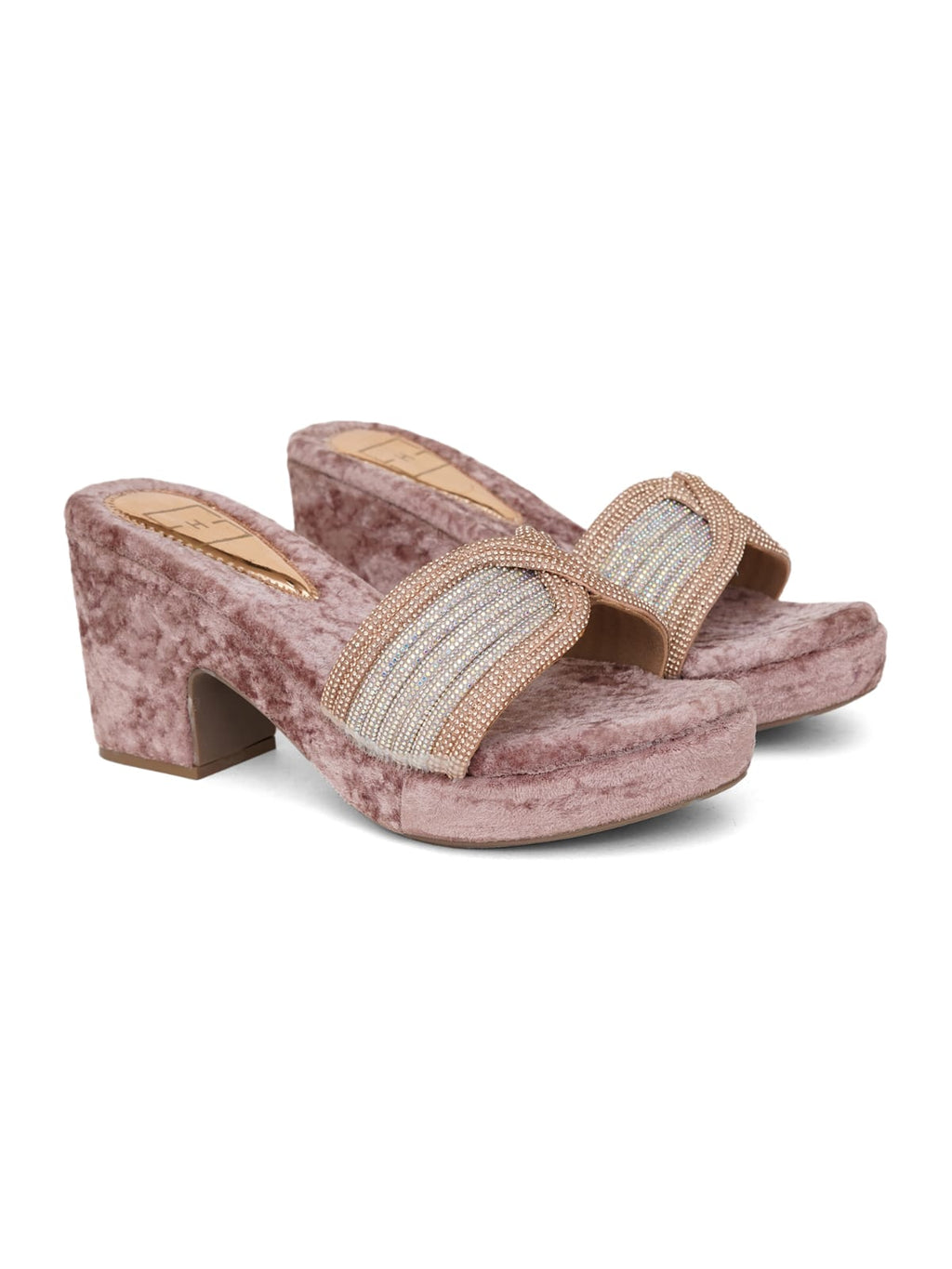 Luxury Rose Gold Rhinestone Heels for Women | Classic Heels | Elegant Bridal, Wedding & Party Wear