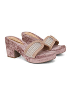 Luxury Rose Gold Rhinestone Heels for Women | Classic Heels | Elegant Bridal, Wedding & Party Wear