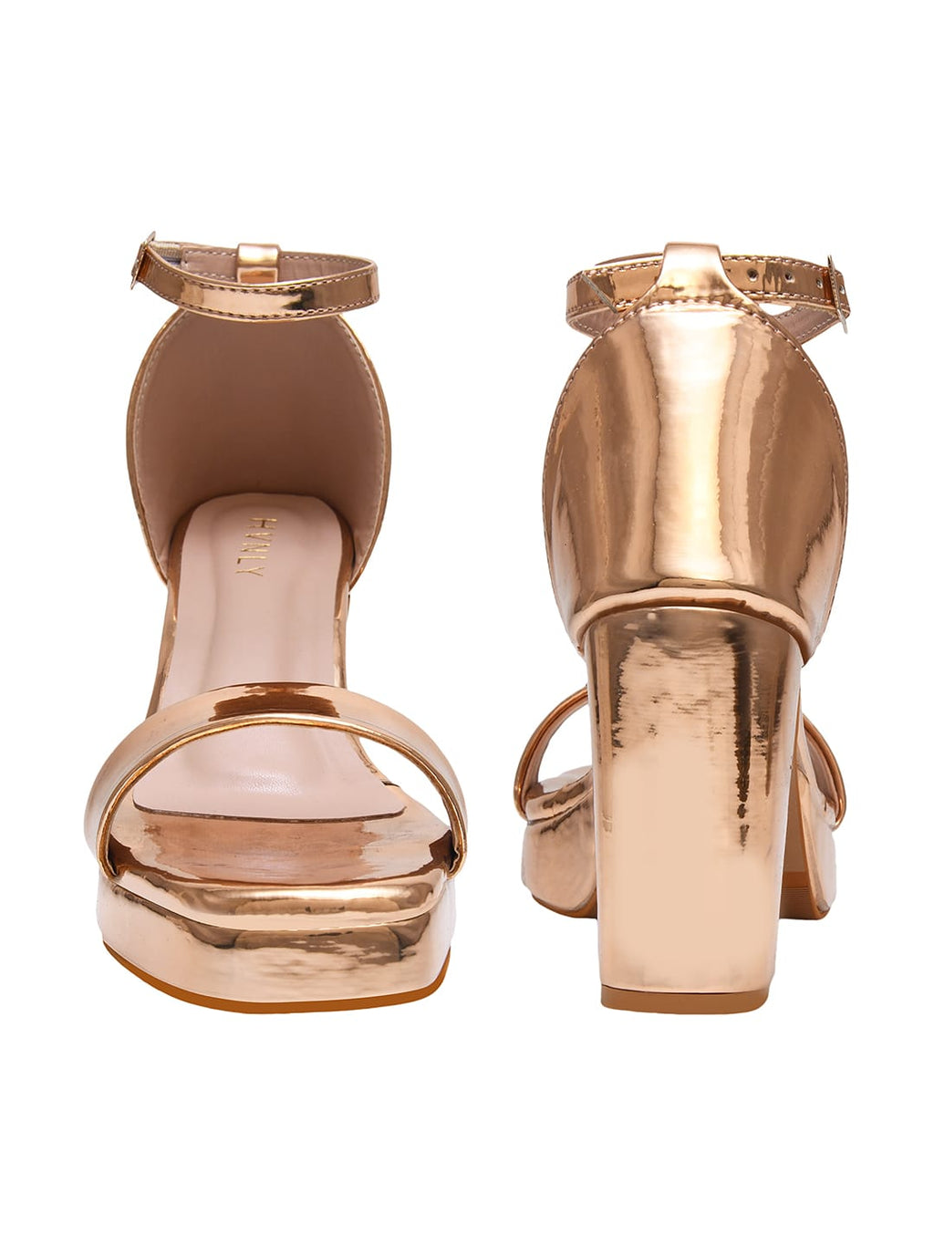 Rose Gold Platform Heels for Women | Stylish Party Wear Sandals | Glamorous Luxury High Heel Footwear