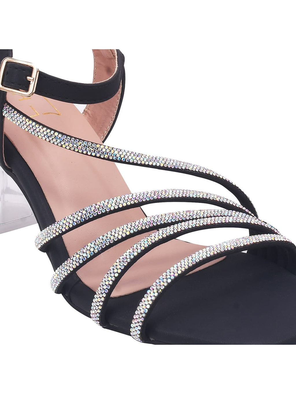 Black Embellished Heels for Women | Rhinestone Stiletto Sandals | Premium Evening & Formal Footwear
