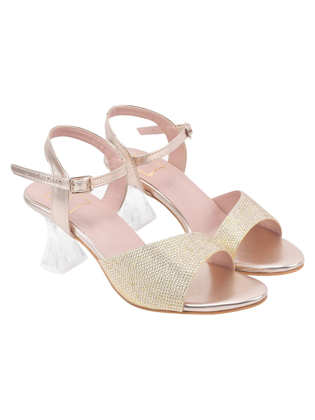 Women’s Golden Rhinestone Heels | Elegant Stiletto Sandals | Premium Luxury Bridal & Occasion Wear