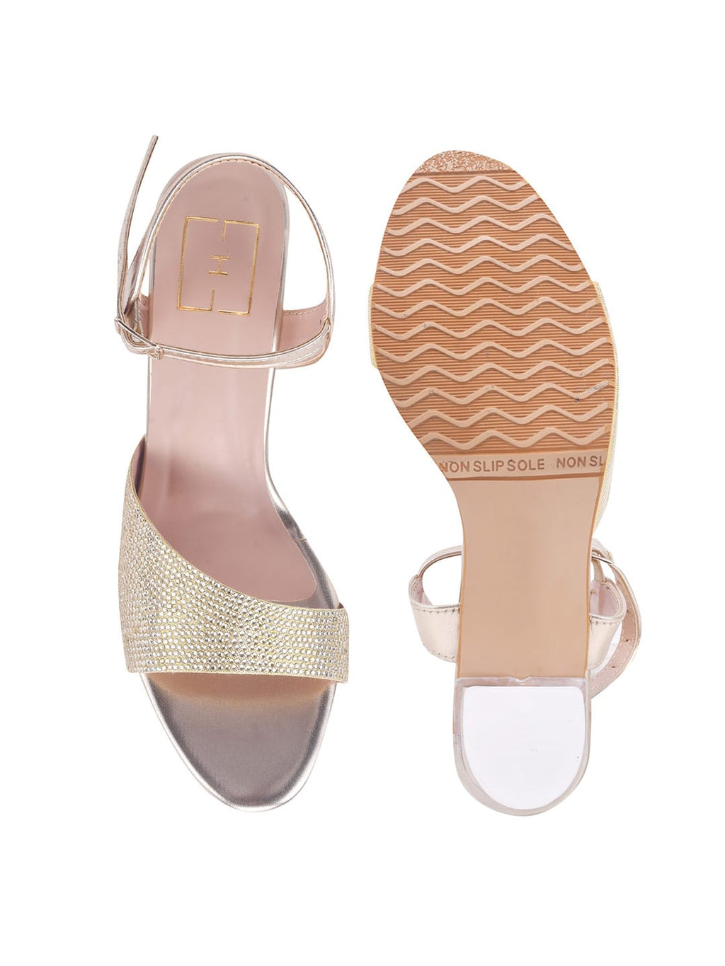 Women’s Golden Rhinestone Heels | Elegant Stiletto Sandals | Premium Luxury Bridal & Occasion Wear