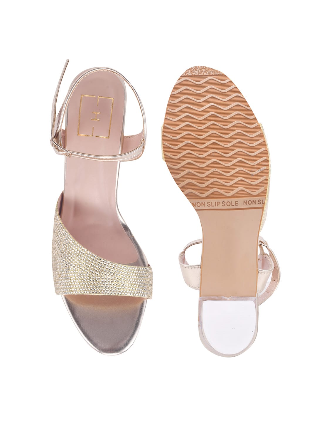 Women’s Golden Rhinestone Heels | Elegant Stiletto Sandals | Premium Luxury Bridal & Occasion Wear