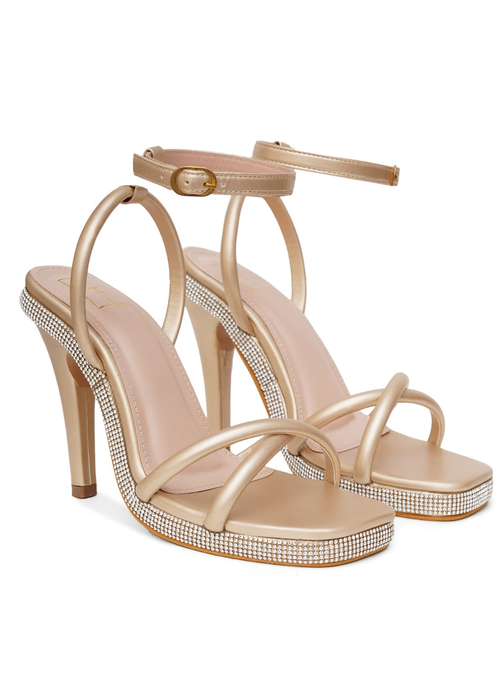Gold Block Heel Sandals for Women | Comfortable Luxury Footwear for Weddings & Festive Occasions