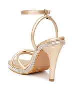 Gold Block Heel Sandals for Women | Comfortable Luxury Footwear for Weddings & Festive Occasions