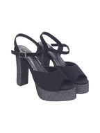 Luxury Women's Black High Heel  Sandals for Women | 5 Inch High Heels | Glamorous Evening & Occasion Footwear