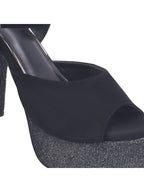 Luxury Women's Black High Heel  Sandals for Women | 5 Inch High Heels | Glamorous Evening & Occasion Footwear