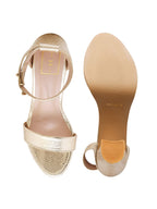 Gold High Heel Sandals for Women | 5 Inch Textured Heels | Luxury Party & Wedding Footwear