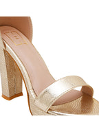 Gold High Heel Sandals for Women | 5 Inch Textured Heels | Luxury Party & Wedding Footwear