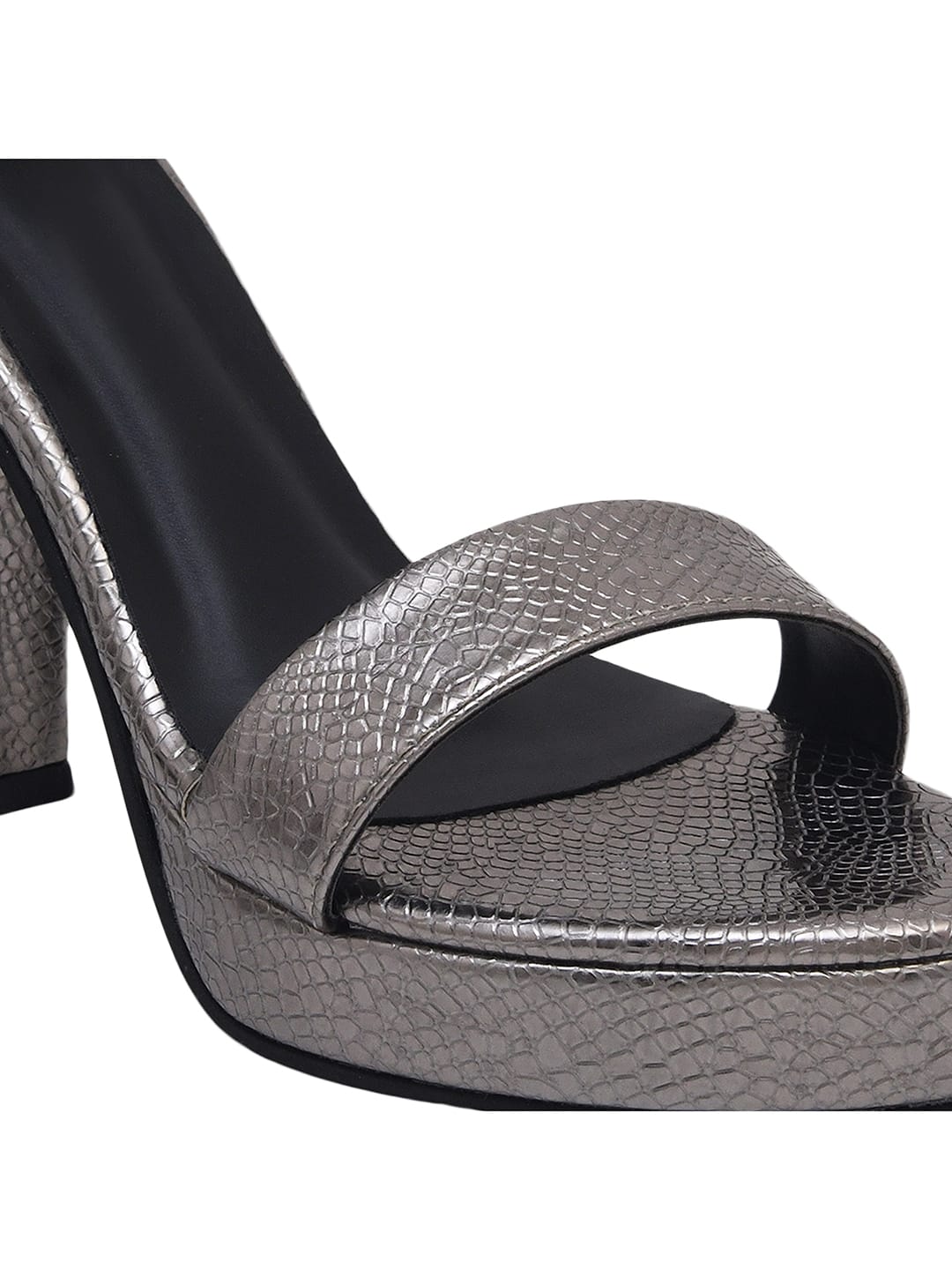 Grey High Heel Sandals for Women | 5 Inch Textured Heels | Luxury Party & Wedding Footwear