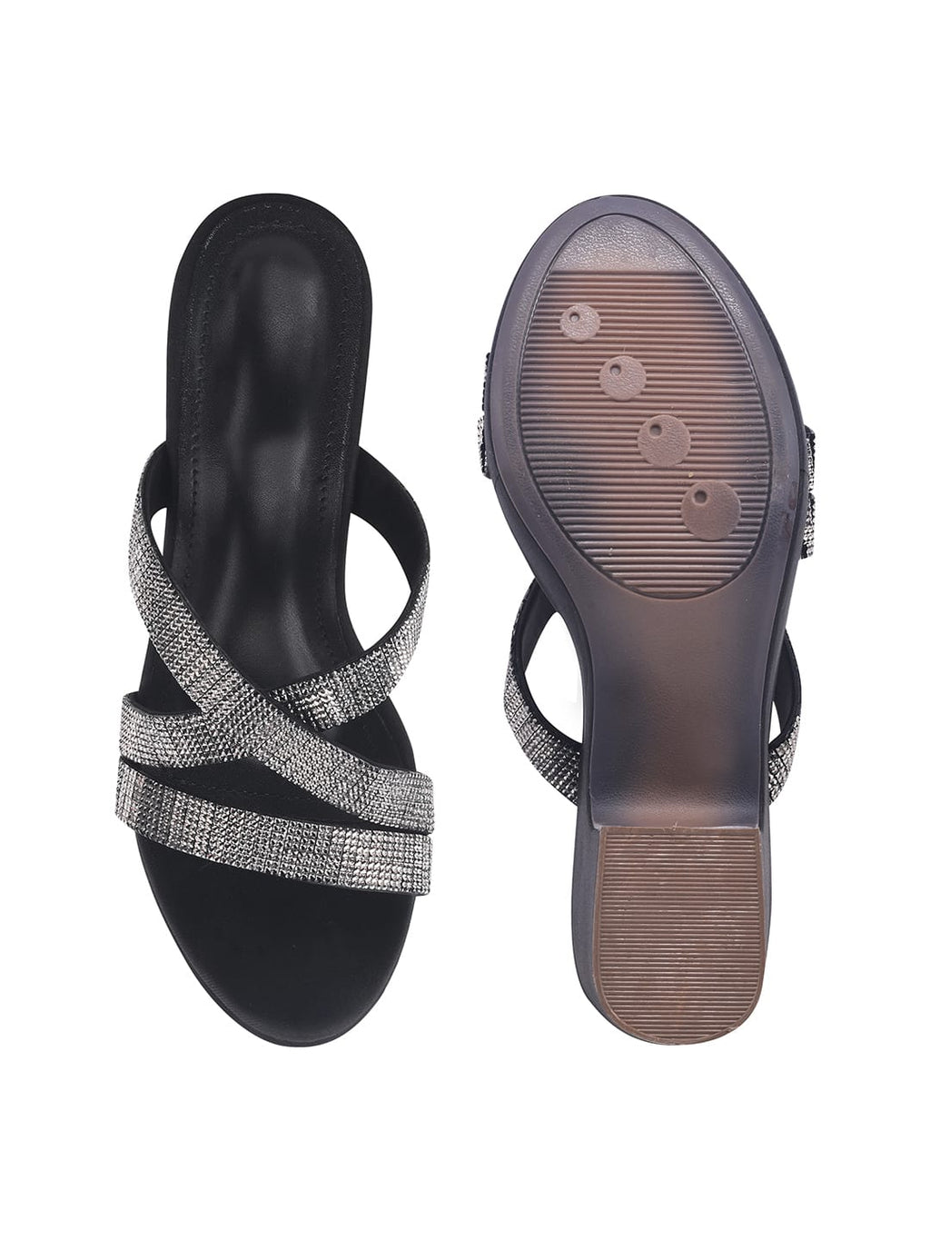 Black Platform Heels for Women | Luxury High Heel Sandals | Party, Wedding & Festive Wear Footwear