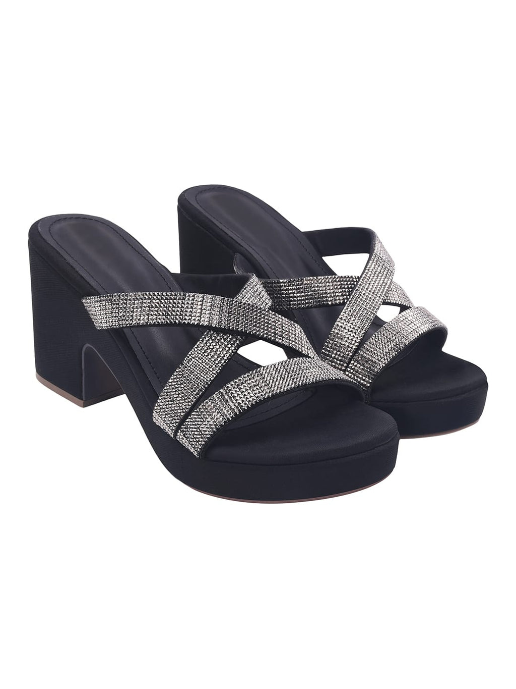 Black Platform Heels for Women | Luxury High Heel Sandals | Party, Wedding & Festive Wear Footwear