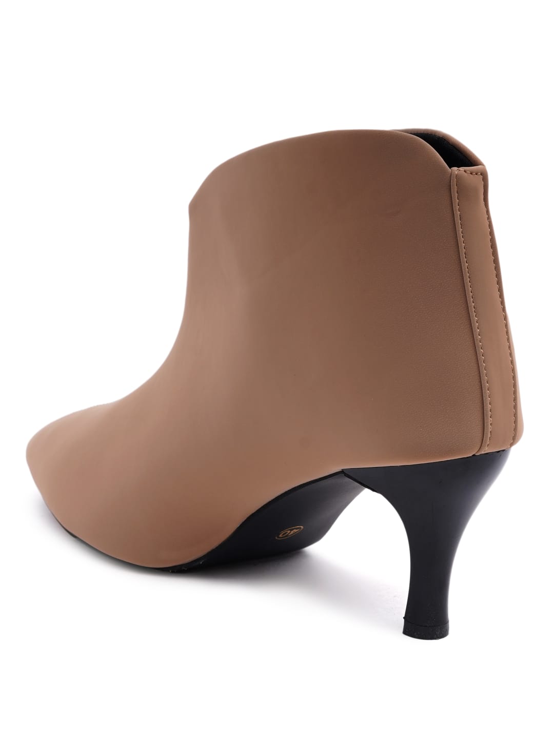 Women’s Beige Pencil Heel Boots – Stylish High Heel Ankle Boots for Party & Evening Wear